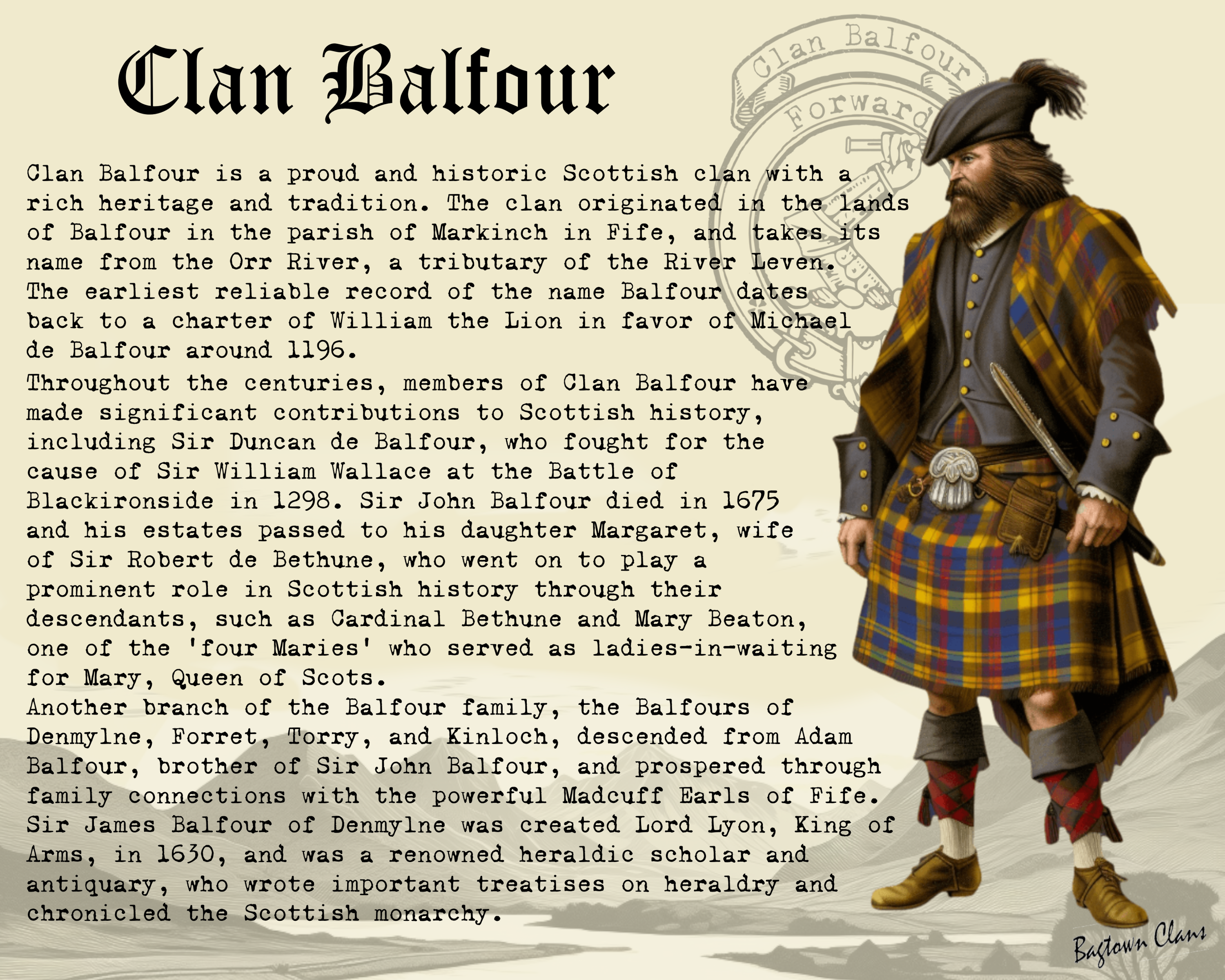 Clan Balfour Scottish History Poster