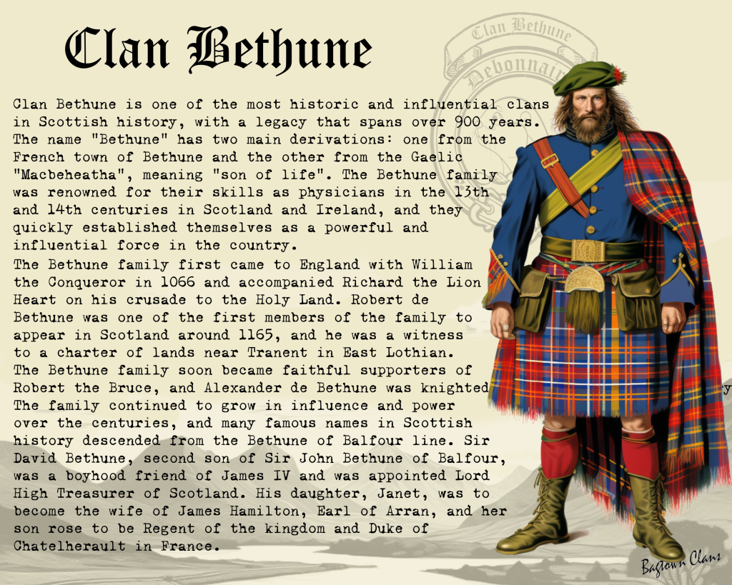 Clan Bethune Scottish HIstory Poster